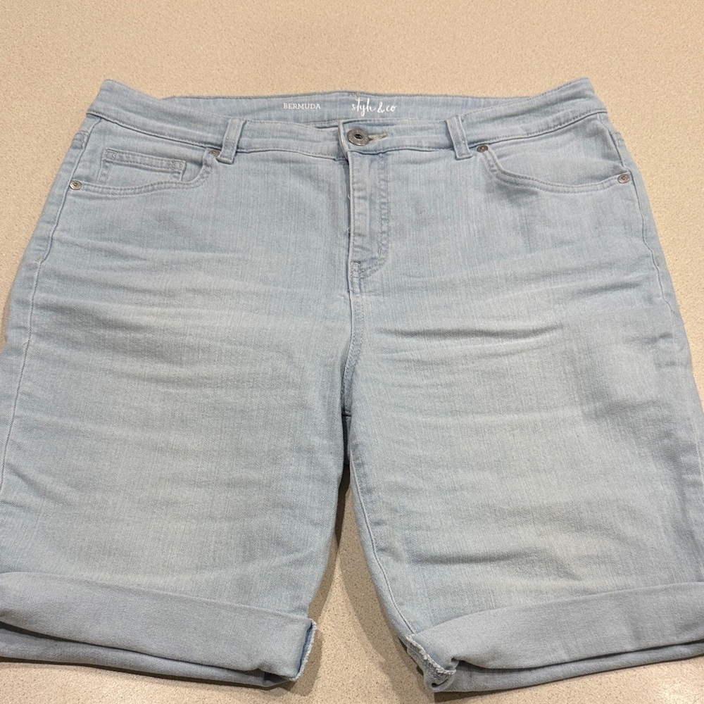 Style & Co. Light Blue Women Shorts Bermudas